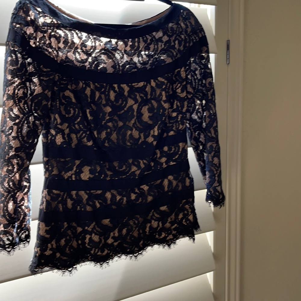 Tadashi Shoji Black lace top